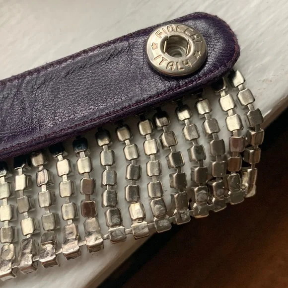 Manolo Blahnik Purple Satin Pointy Toe Heels with Rhinestone Ankle Strap, 37.5 - Picture 8 of 13